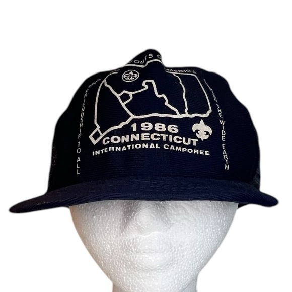 Vintage 1986 Boy Scouts of America Snapback Trucker Hat Navy Blue - Picture 3 of 7